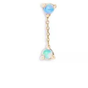 EUC WWAKE OPAL SINGLE 14k CHAIN STUD